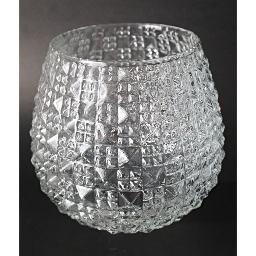 Vintage MCM Ceiling light Clear Lamp Shade & Fixture - Picture 6 of 9